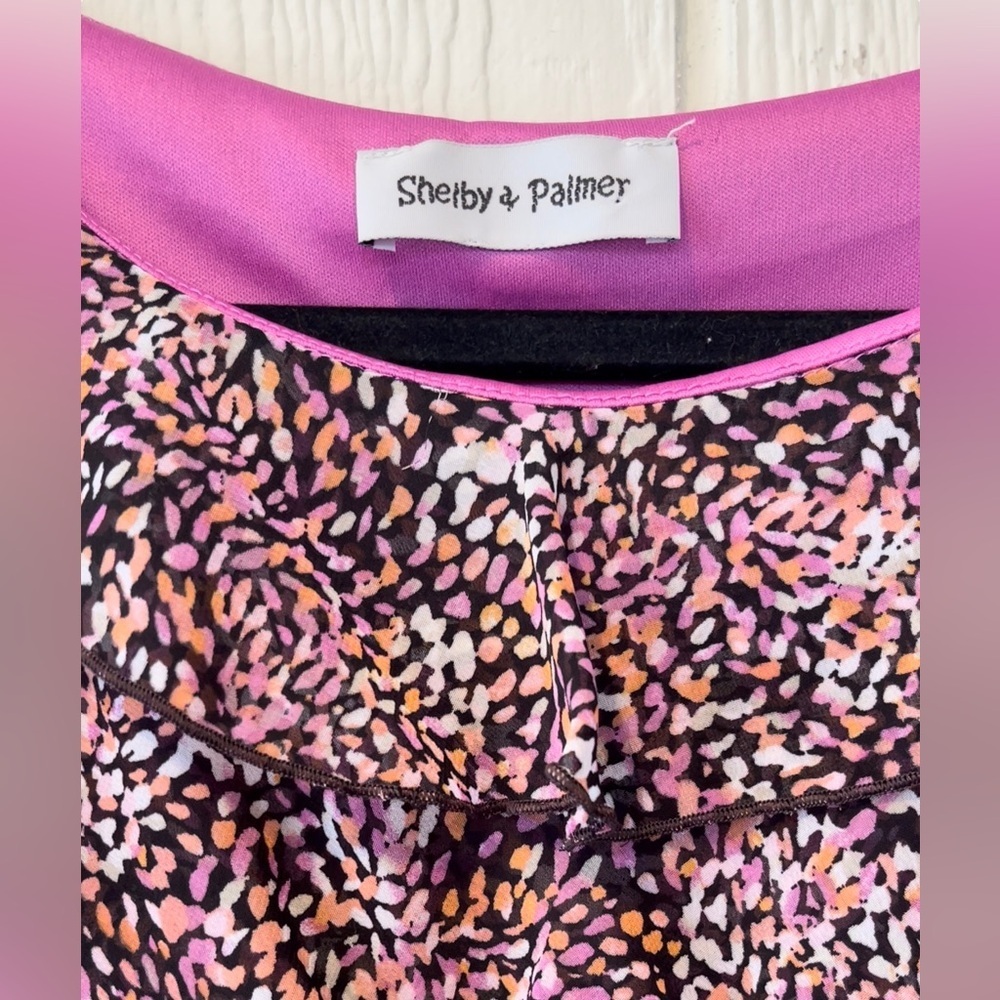 SHELBY & PALMER ~ Ruffle Front Confetti Print Dress ~ Size 8 - Picture 3 of 5